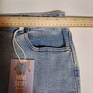 Wax Jean Light Blue Mini Skirt